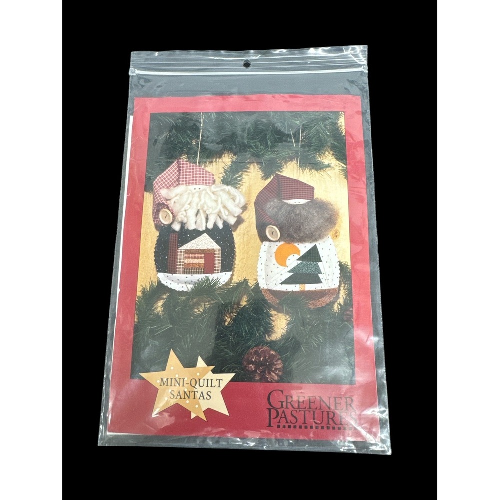 Mini Quilt Santas Sewing Quilt Pattern By Greener Pastures 1995 Brand New
